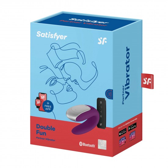 Satisfyer Double Fun okos rádiós párvibrátor - lila
