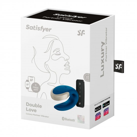 Satisfyer Double Love okos rádiós párvibrátor - kék