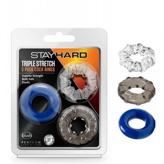 Stay Hard Triple péniszgyűrű szett